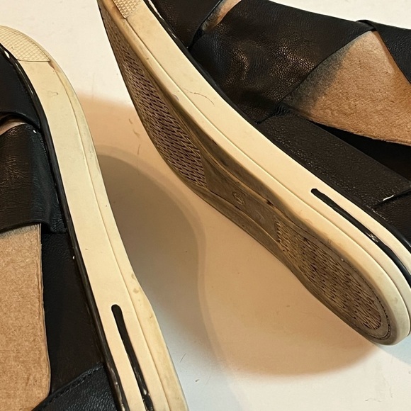 Eileen Fisher Sport Platform Sandals in Black Size 7.5 Zipper Back - Picture 9 of 9